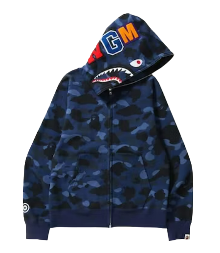 BAPE Color Camo Shark Full Zip Hoodie Blue