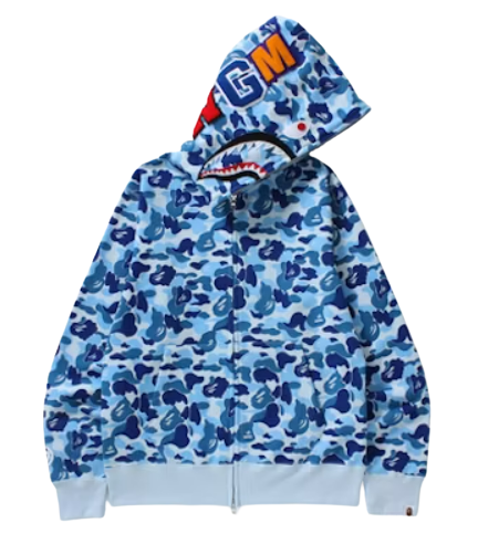 BAPE ABC Camo Shark Full Zip Hoodie Baby Blue